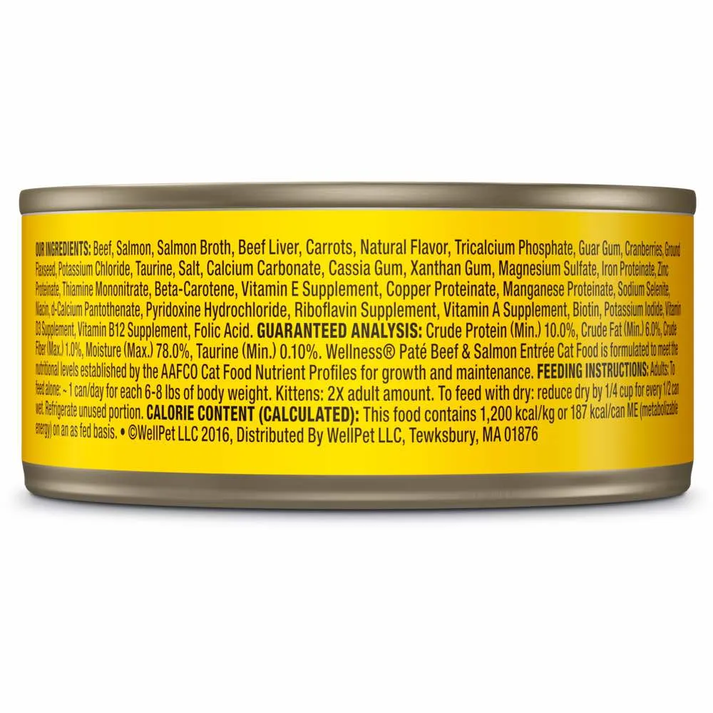 20% OFF: Wellness Complete Health Beef & Salmon Pate Grain-Free Canned Cat Food 5.5oz