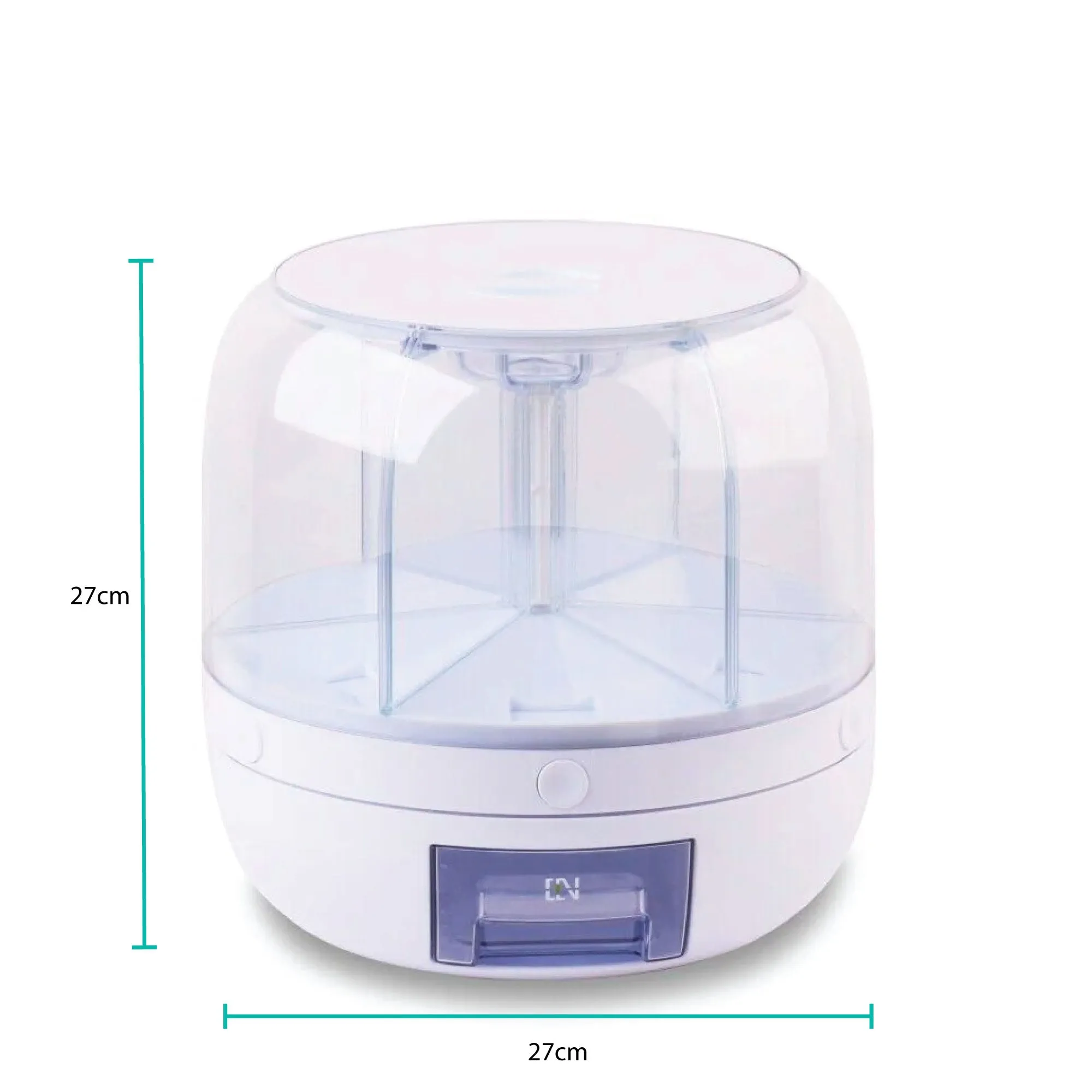 6-Grid Rotating Food & Grain Dispenser | 7.2L | Large Compartment Storage Container