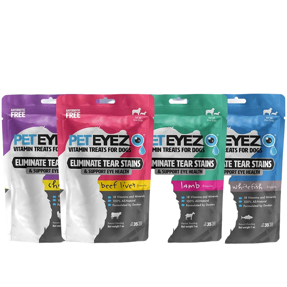 Chicken, Lamb, Beef Liver, and Whitefish Dog Treats Bundle by Pet Eyez