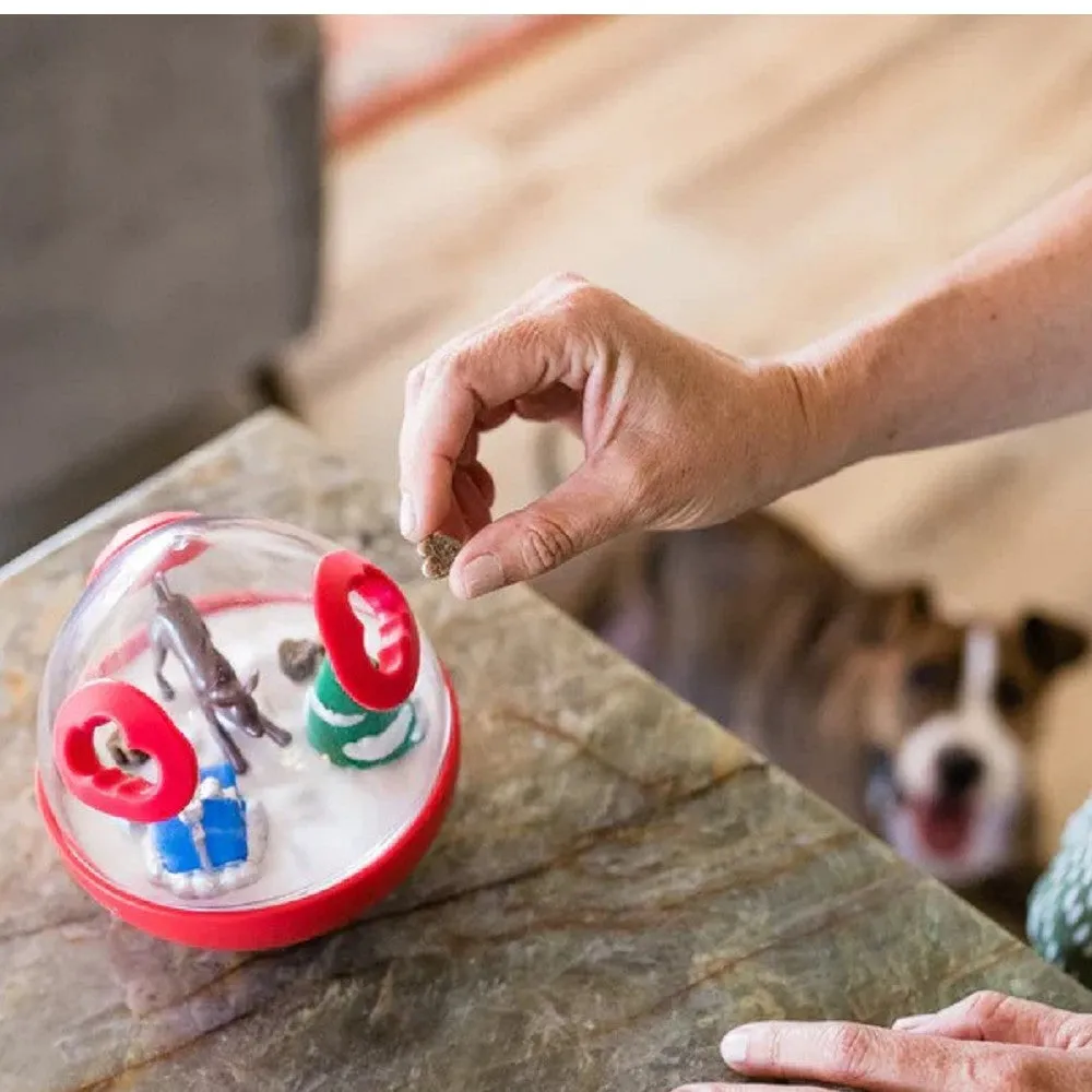 Christmas Wobble Ball Dog Treat Toy