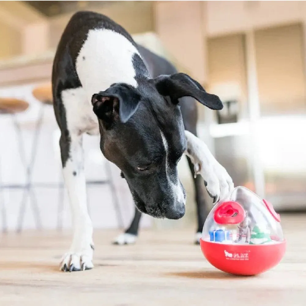 Christmas Wobble Ball Dog Treat Toy