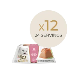 Fancy Feast Gems Mousse Pate, 12ct Salmon (Dual Packs - 24 Entrees)