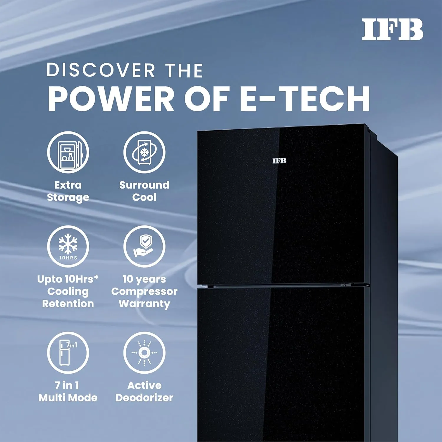 IFB IFBFF-3362IKGT Free Refrigerator 285 Litre | 2 Star | Glass Model | Eco-Cool Series