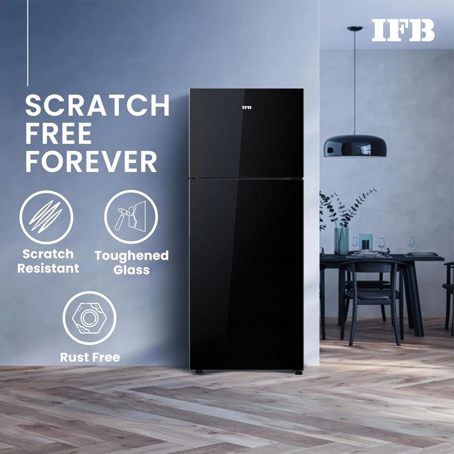 IFB IFBFF-3362IKGT Free Refrigerator 285 Litre | 2 Star | Glass Model | Eco-Cool Series