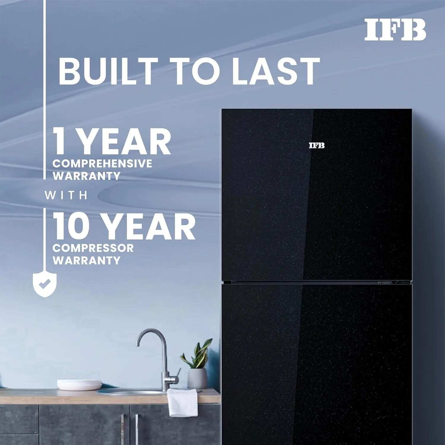 IFB IFBFF-3362IKGT Free Refrigerator 285 Litre | 2 Star | Glass Model | Eco-Cool Series