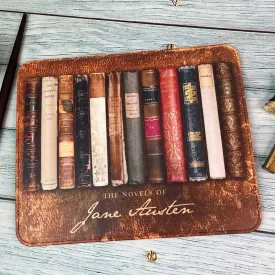 Jane Austen Mouse Mat - Faux Leather Antique Books Design