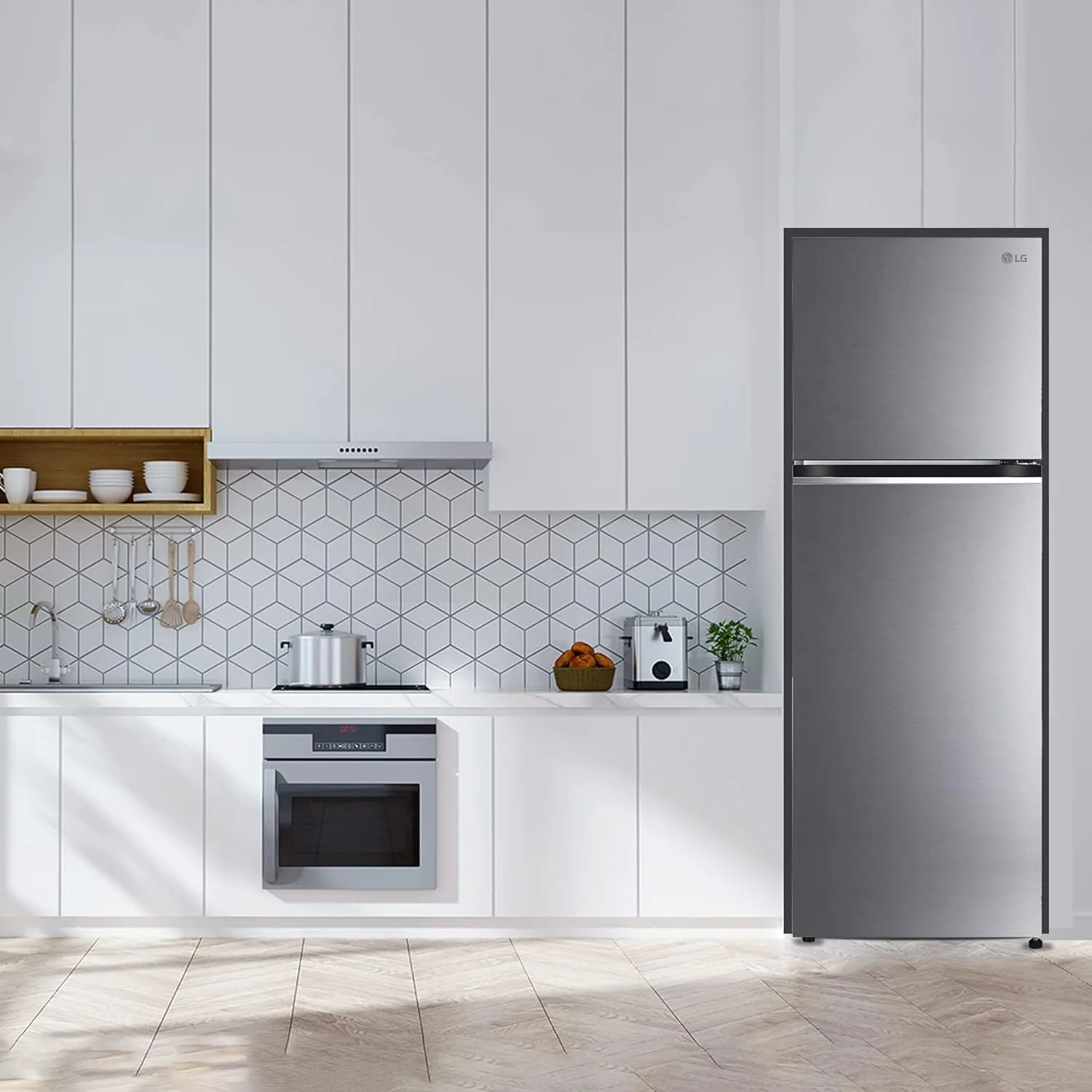 LG GL-N382SDSY 343 L 2 Star Frost-Free Smart Inverter Double Door Refrigerator ( Dazzle Steel, Express Freeze)