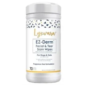 LYXVARA Moisturizing EZ-Derm Facial & Tear Stain Wipes (Fragrance Free)