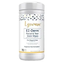 LYXVARA Moisturizing EZ-Derm Facial & Tear Stain Wipes (Fragrance Free)