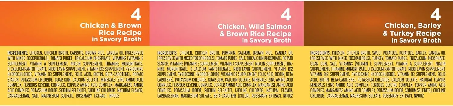 Natures Recipe Chicken, Salmon and Turkey Recipes Variety Pack Wet Dog Food, 12-2.75 oz. Cups, 2 Count
