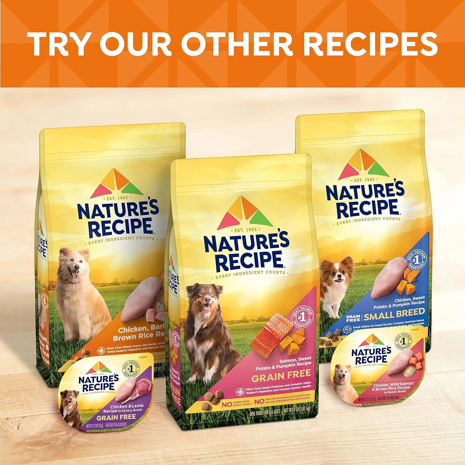 Natures Recipe Chicken, Salmon and Turkey Recipes Variety Pack Wet Dog Food, 12-2.75 oz. Cups, 2 Count