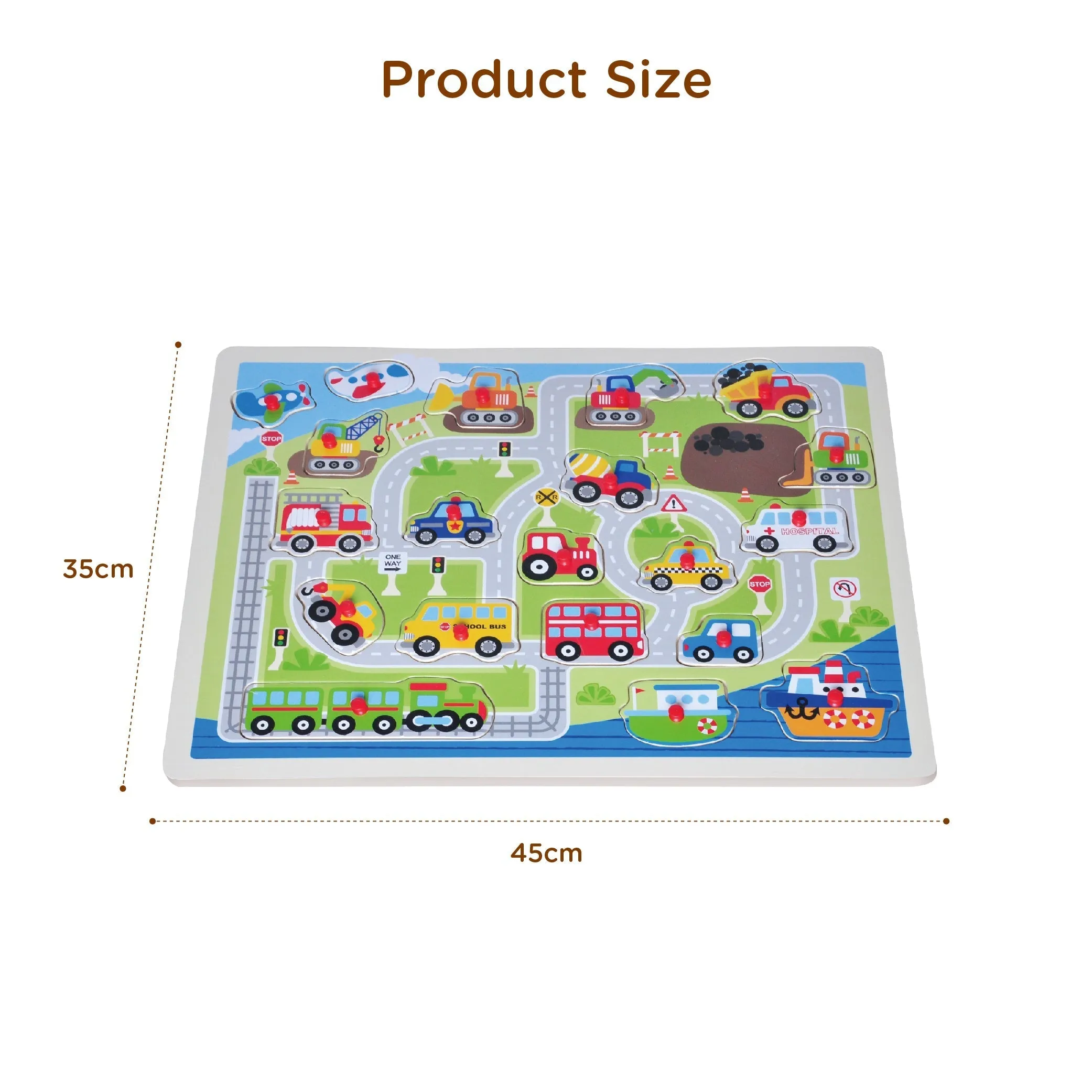 Open Ended Giant Peg Puzzle - Vehicles