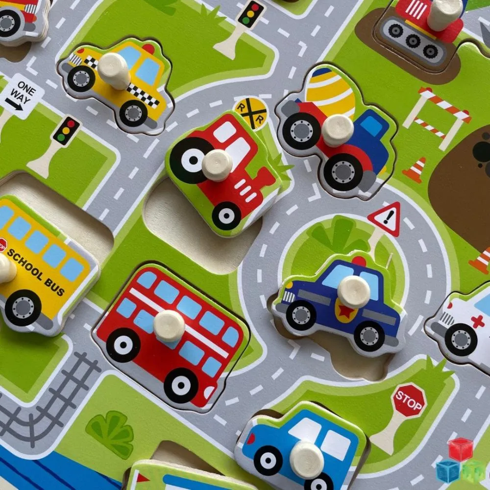 Open Ended Giant Peg Puzzle - Vehicles