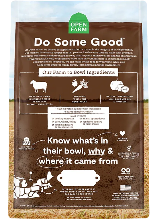 Open Farm - Grain Free Pasture Raised Lamb - Dry Dog Food