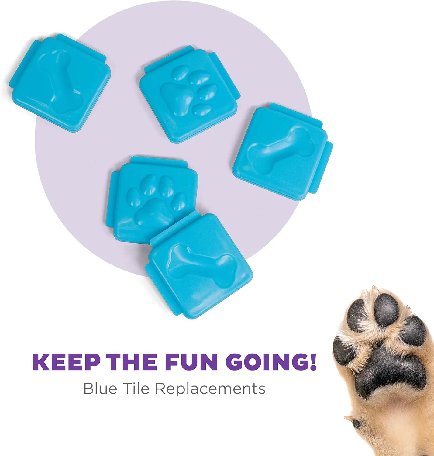Outward Hound by Nina Ottosson Extra Tiles for Dog Puzzles - Challenge Slider & Multipuzzle, 5 Pack, Blue
