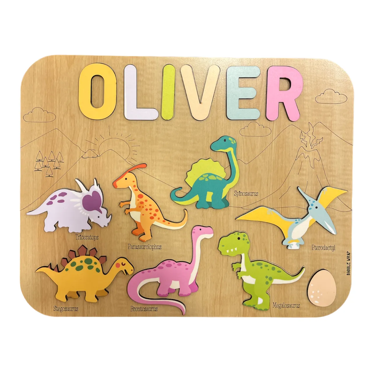 Personalised Wooden Name Puzzle - Dinosaurs