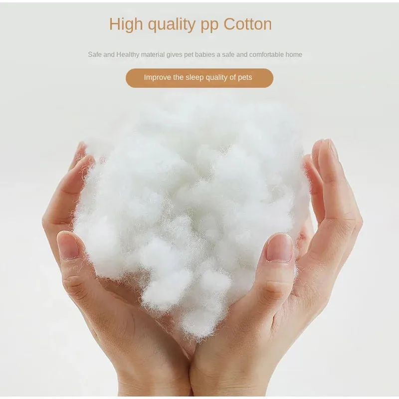 Plush Pet Bedautumn And Winter Soft Plush Round Cushion House 2 In 1  Semi-enclosed Shell Shape Cat Nest Kennel Small Dog Bed