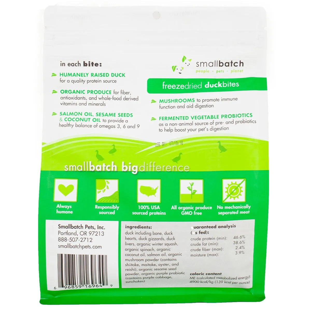 SmallBatch Freeze-Dried Duck Bites Dog & Cat Treats - 7oz